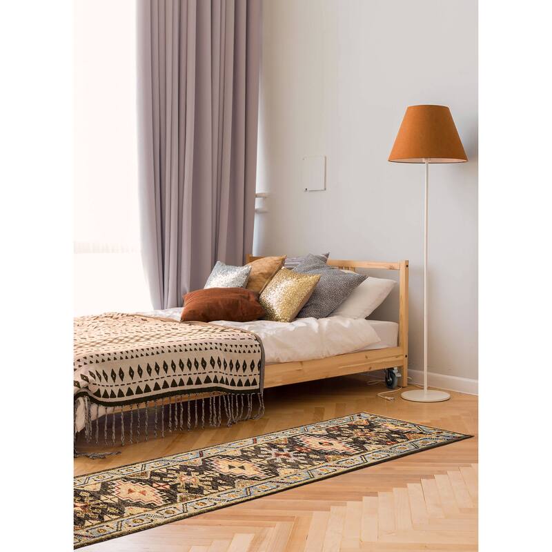 ECARPETGALLERY Hand-knotted Jules Serapi Grey Wool Rug - 2'6 x 7'10