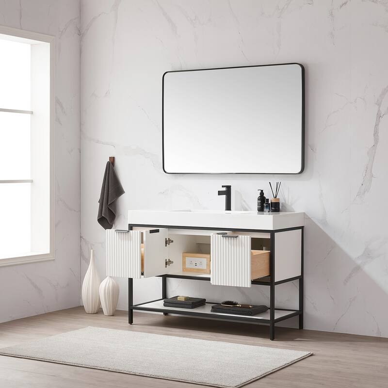 Marcilla 48 in. Single Sink Bath Vanity with Stone Sink Top