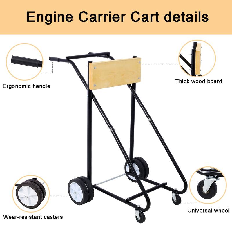 Outboard Boat Motor Stand, Engine Carrier Cart Dolly for Storage, 315lbs Weight Capacity