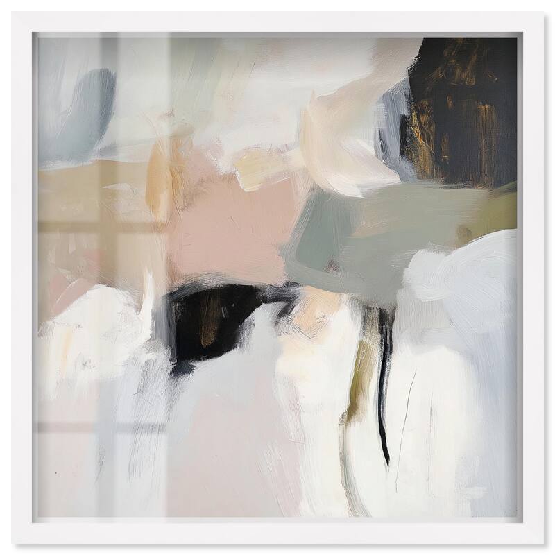 Softened Encounters I Shadowbox by Art Remedy - White - 12" x 12"