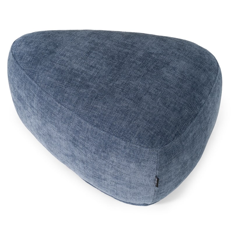 Divani Casa Kinsey Modern Blue Small River Rock Ottoman