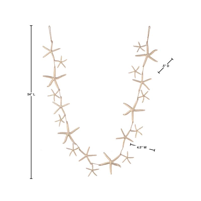 60" Starfish Garland - Gold - 4.5