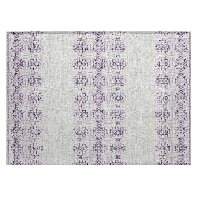Machine Washable Indoor/ Outdoor Moroccan Boho Chantille Rug