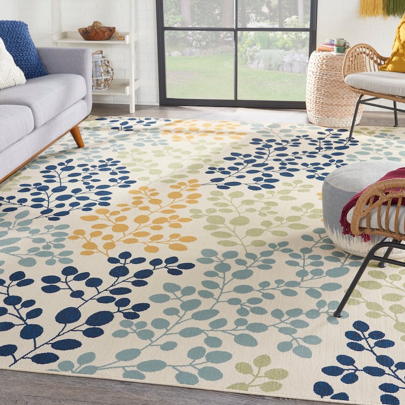 Nourison Caribbean Indoor/Outdoor Modern Floral Area Rug