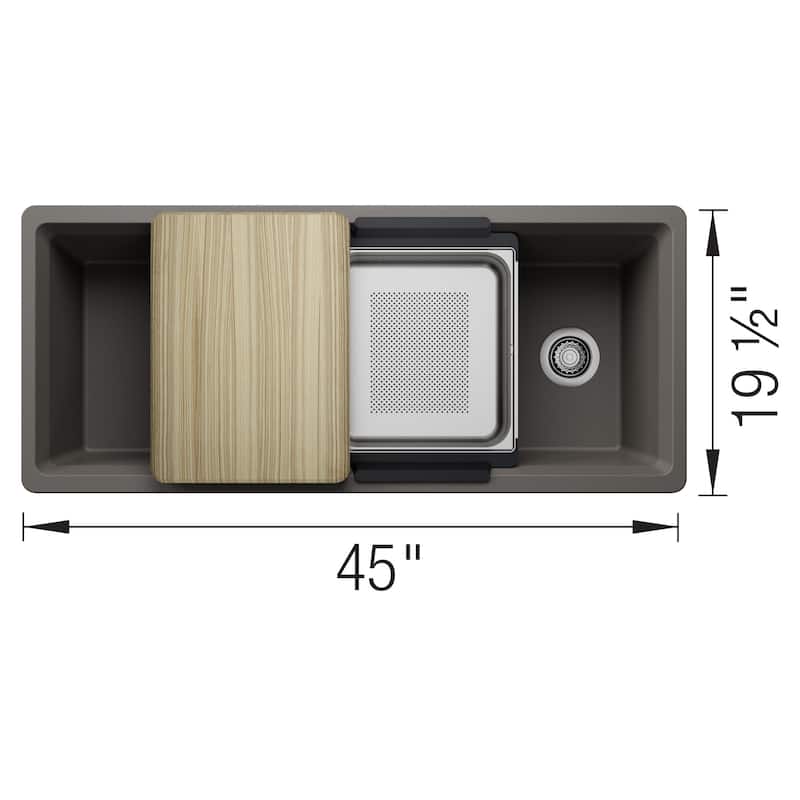 Blanco 443330 Inteos 45" Undermount Single Basin Granite Composite