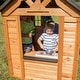 preview thumbnail 10 of 13, Backyard Discovery Sweetwater Cedar Wooden Playhouse with Play Kitchen - 3'6" x 3'10"