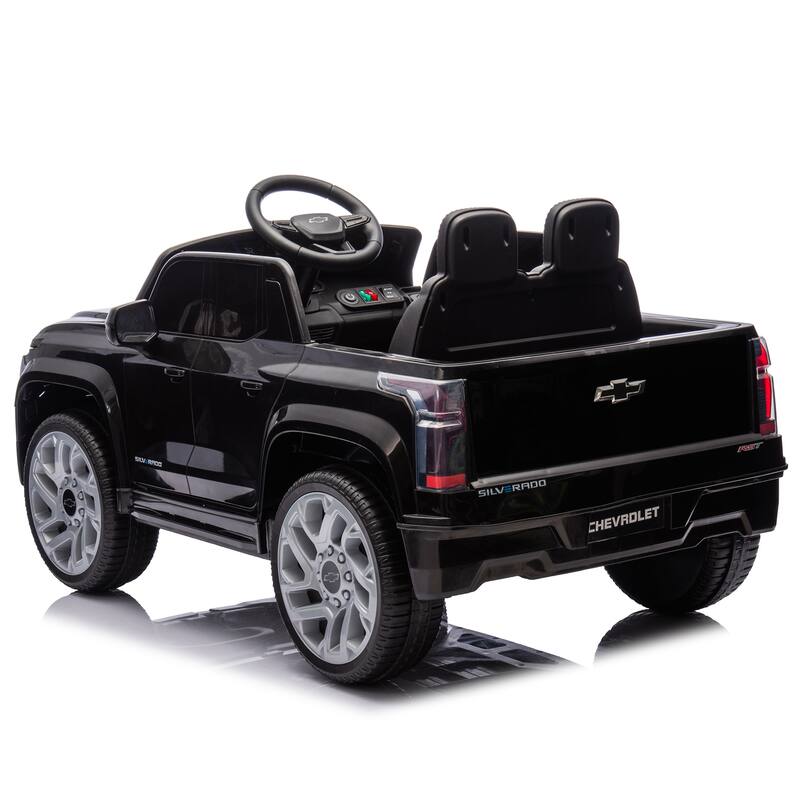 24V Licensed Chevrolet Silverado EV Ride-On Car for Kids with Slow Start, LED Lights, Bluetooth, USB, MP3, and Remote Control