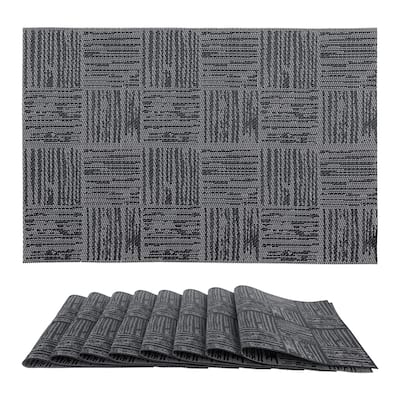 Set of 6 Placemats, Vinyl Placemats for Kitchen Dining Table Decor Washable Heat Resistant Table Placemats Wipeable Table Mat