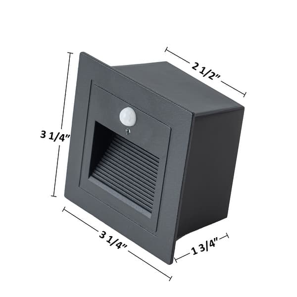 C Cattleya Black Aluminum Hardwired Motion Sensing Outdoor Step Light