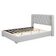 preview thumbnail 19 of 26, Queen Platform Bed with PU Leather Upholstery and Soft Headboard