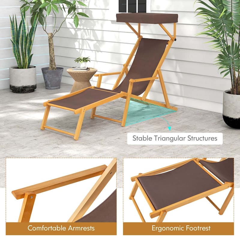 Lounge Chair Outdoor Foldable Beach Chaise Lounge Camping Chair