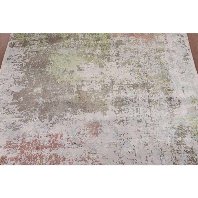 Multicolor Modern Abstract Area Rug Hand-Knotted Wool Carpet - 5'7"x 8'0"