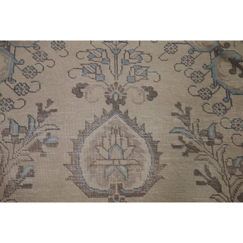 Distressed Traditional Tabriz Persian Vintage Rug Handmade Wool Carpet - 9'7" x 12'4"