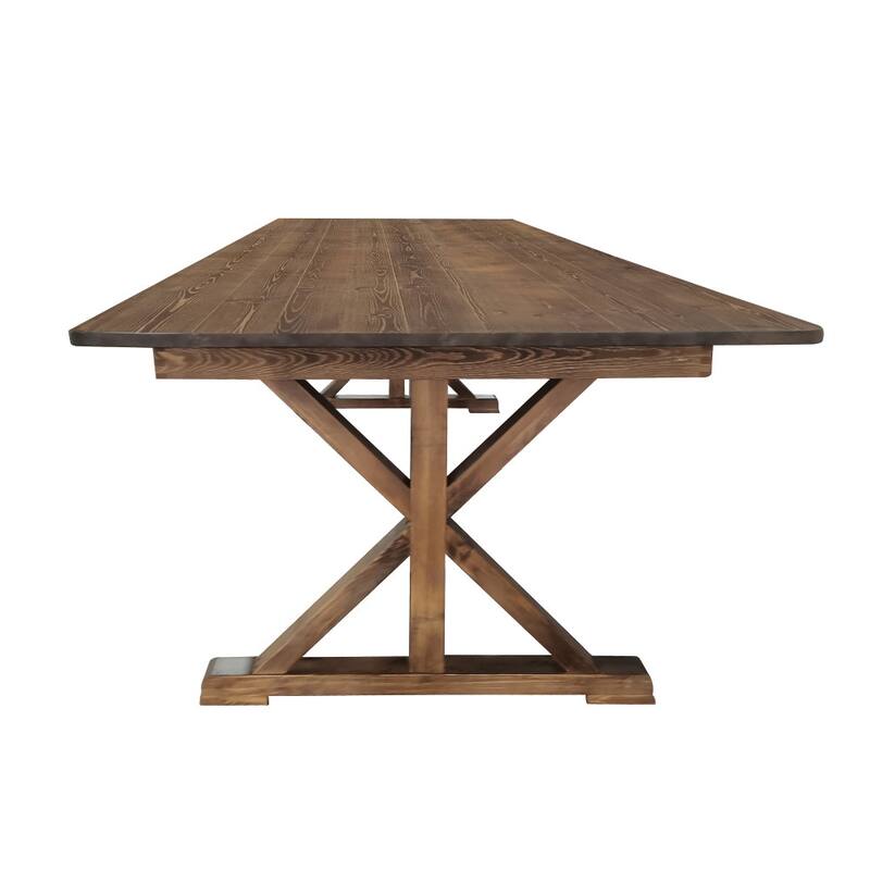 9' x 40" Rectangular Antique Rustic Solid Pine Folding Dining Table