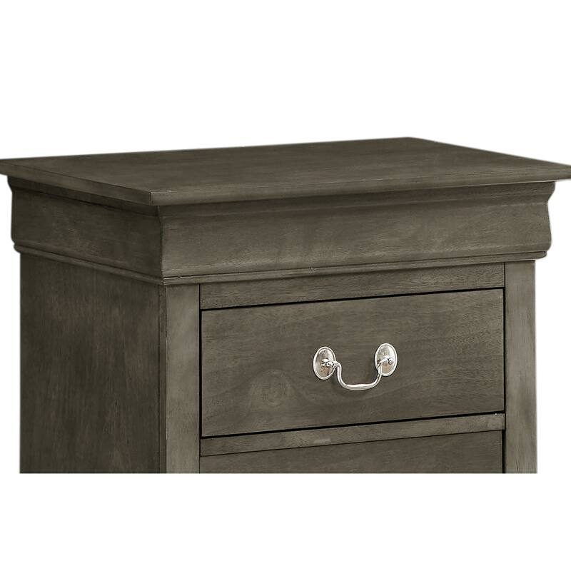 Grey Nightstand 24x22x16 with One Drawer, Compact Bedside Table for Storage and Modern Stylish Bedroom Accent Furniture
