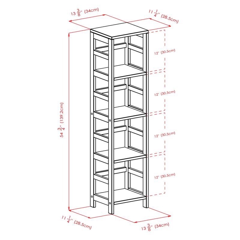 Capri 5-Pc Storage Shelf with 4 Foldable Fabric Baskets