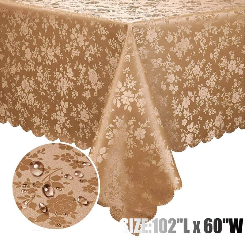 Waterproof Wipeable Vinyl Tablecloth,Rectangle Heavy Duty Table Cloth,102"L x 60"W