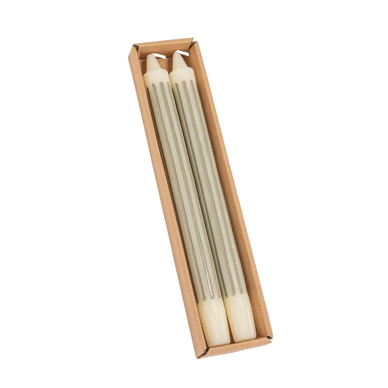 Unscented Taper Candles in Box - 0.88"L x 0.88"W x 10.0"H - Grey