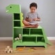 preview thumbnail 5 of 6, Teamson Kids Dinosaur Shaped Bookcase / Toy Organizer with Assorted Cubbies