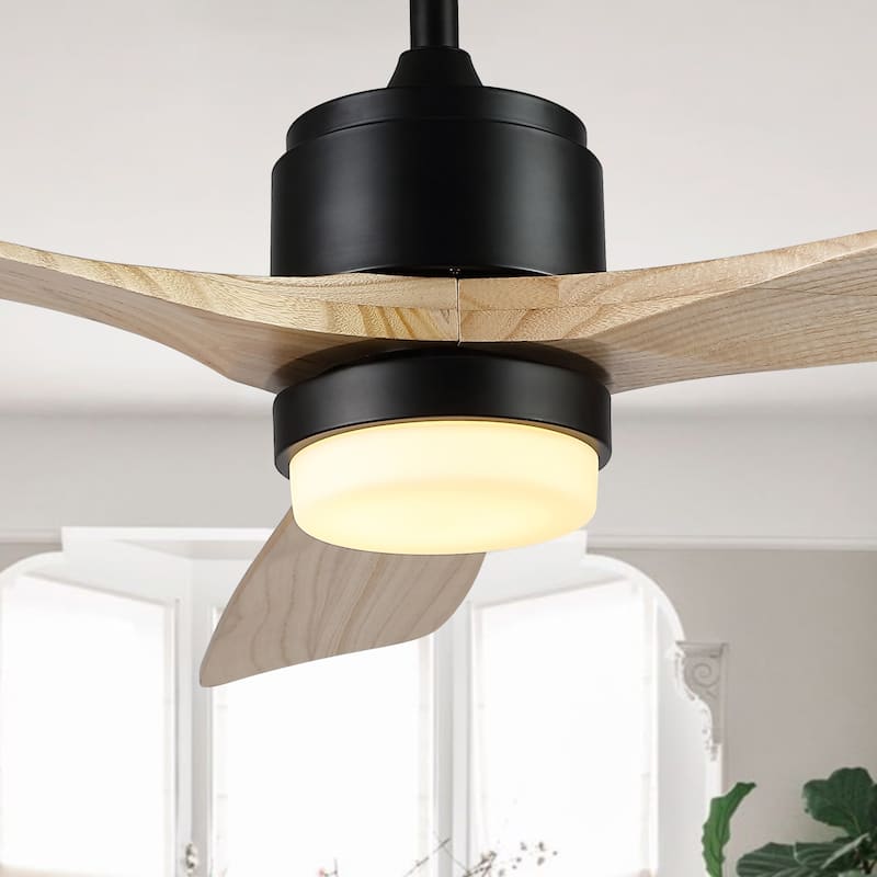 SAFAVIEH Lighting Vencin Coffee 3-speed LED Ceiling Fan with Remote - 52" W x 52" L x 14.75"-19.75" H