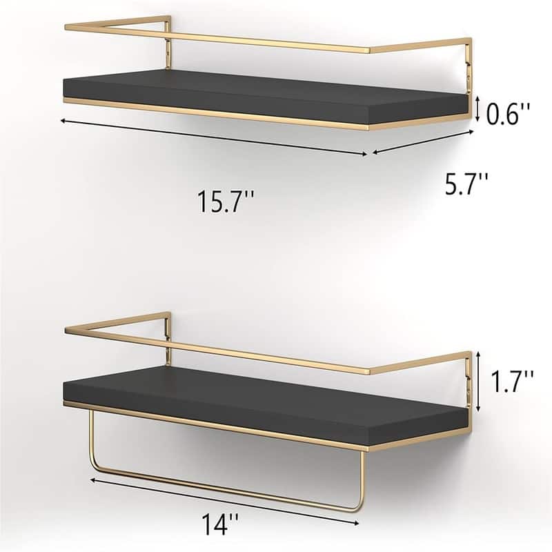 Floating Shelves Set of 2 - 16.8"D x 6.7"W x 3.9"H