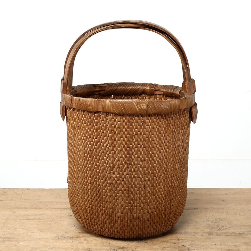 Approx. 25 Inches High Vintage Willow Basket (Size & color vary)