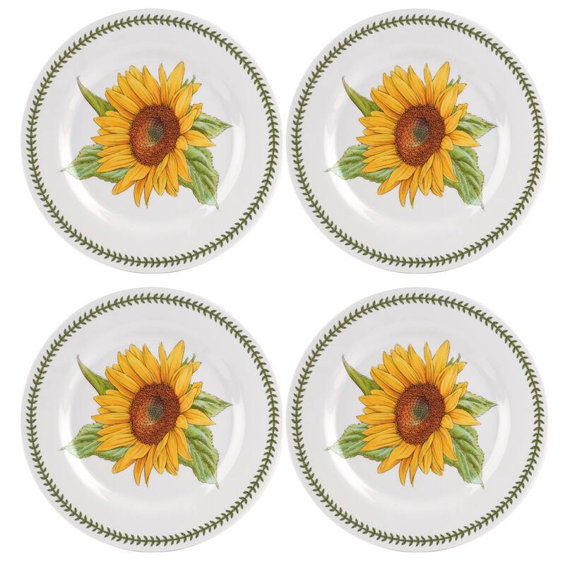 Portmeirion Botanic Garden Set of 4 Dinner Plates - 11 inch - 11 inch - Yellow Flower