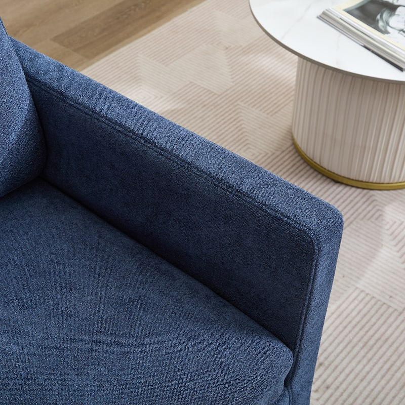 29.92" Swivel Accent Chair, Upholstered Skirted Swivel Chair with Removable Back Cushion, 360 Degree Comfy Armchair
