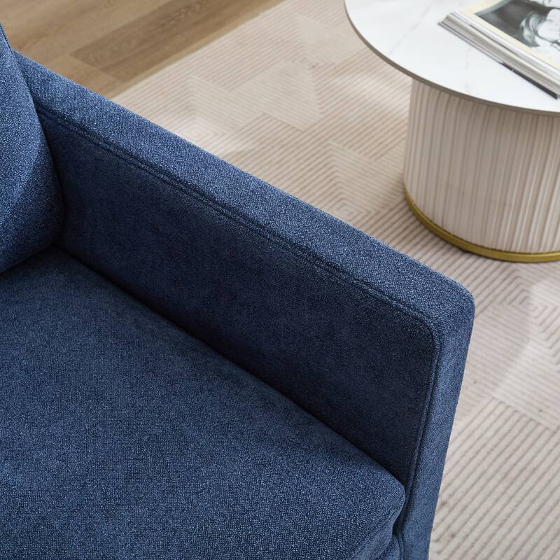 29.92'' Swivel Accent Chair, Upholstered Skirted Swivel Chair with Removable Back Cushion, 360 Degree Comfy Armchair