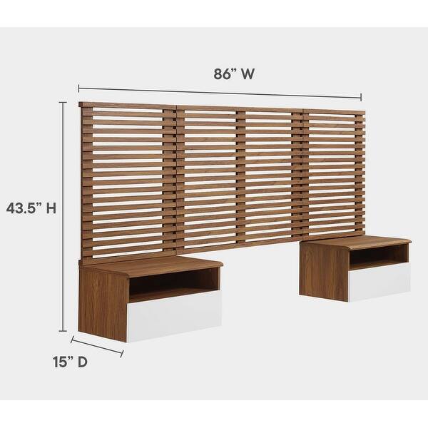 Vidalia Mid-century Modern Two-tone Wooden Floating Twin Size Headboard ...