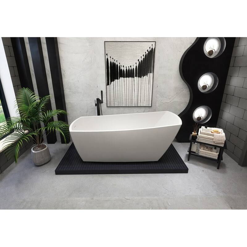 Peter Soaking Single Slipper Rectangular Bathtub in Glossy White