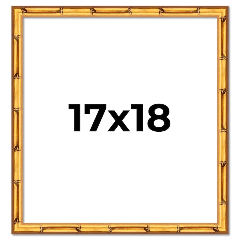 17x18 Frame Gold Bamboo Picture Frame Modern Photo Frame Includes UV Acrylic Shatter Guard Front Acid Free Foam Backing Board