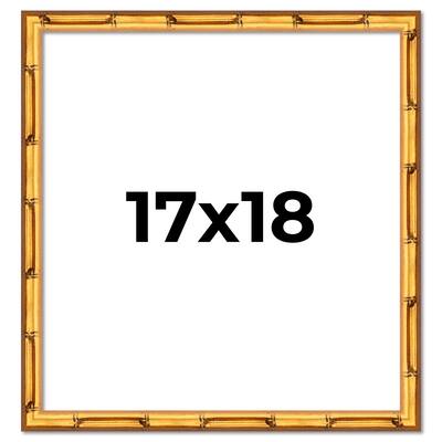 17x18 Frame Gold Bamboo Picture Frame Modern Photo Frame Includes UV Acrylic Shatter Guard Front Acid Free Foam Backing Board