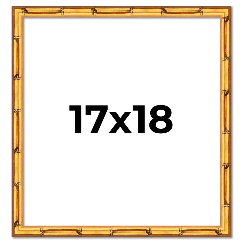 17x18 Frame Gold Bamboo Solid Wood Picture Frame | 1 Inch Moulding