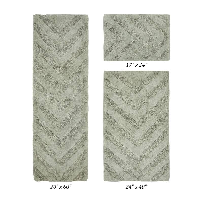 Better Trends Bathroom Rug Set 100% Cotton Tufted Water Absorbent Bath Rug for Shower, Sink Mats Machine Wash Hugo Collection