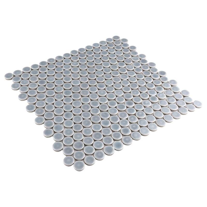 Merola Tile Hudson Penny Round Slate 11-7/8" x 12-5/8" Porcelain Floor and Wall Tile