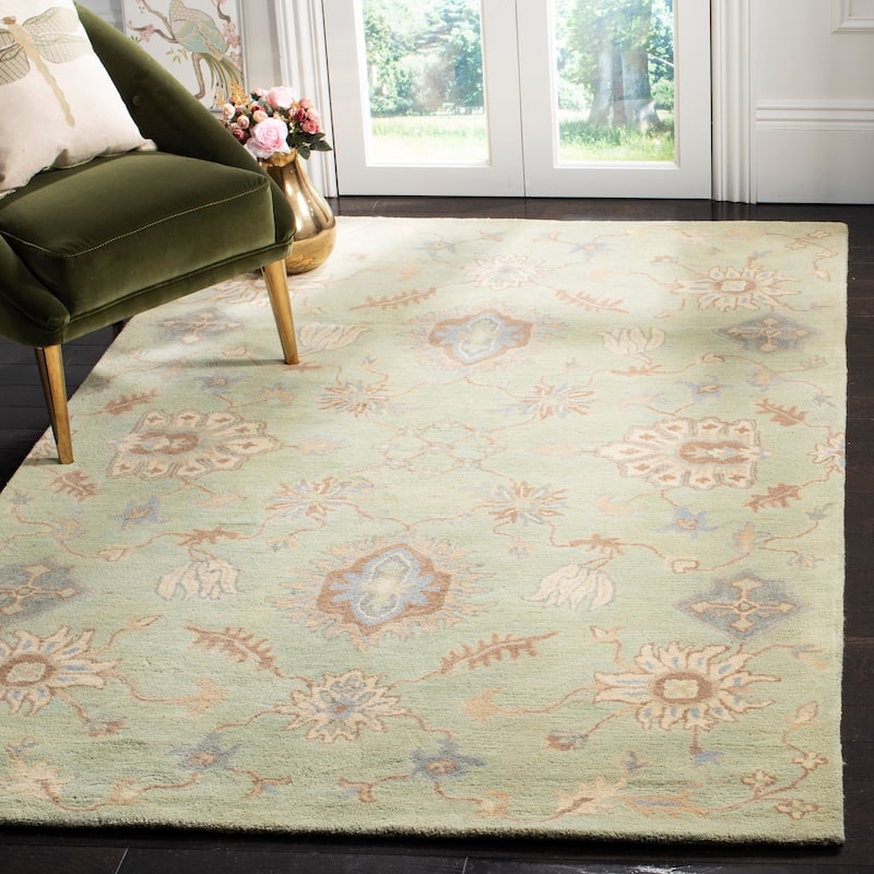 SAFAVIEH Handmade Wyndham Kimberely Modern Wool Rug - 4' x 6' - Light Green
