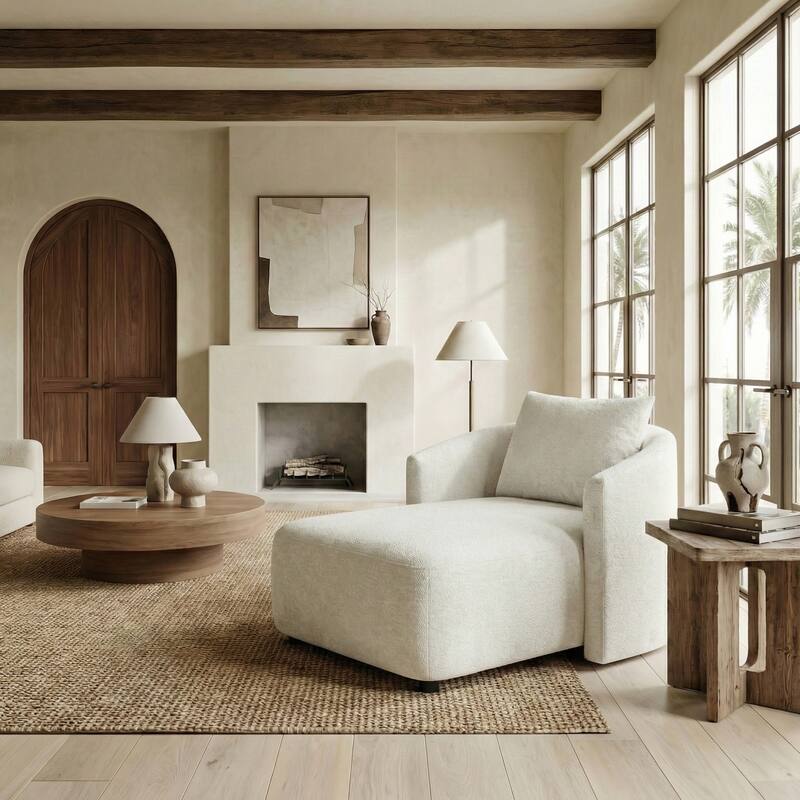 SAFAVIEH Couture Gwendelyn Chaise Lounge - 59"W x 39"D x 30"H - Taupe