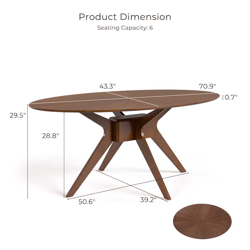 Furniture of America Shaw Mid-century Modern 5-Piece Wood Dining Table Set