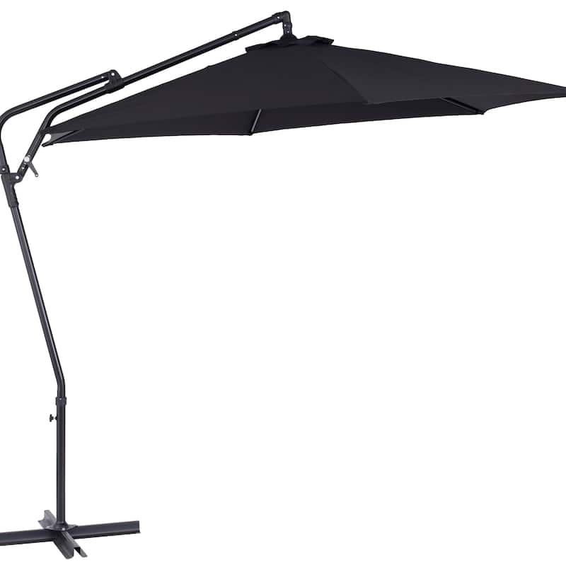 CorLiving 10ft Cantilever Patio Umbrella, Tilting - Black