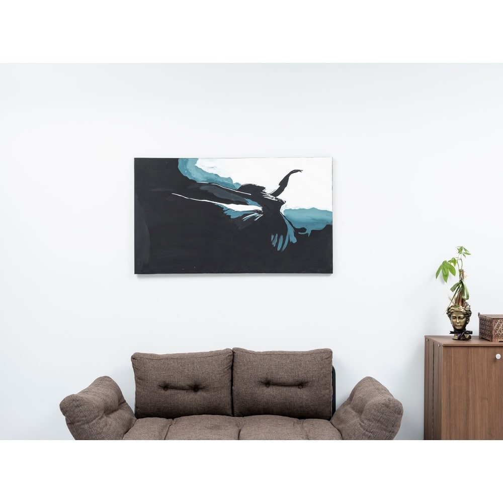 Wandela Wall Canvas Paintings 47'' x 27'' - Black