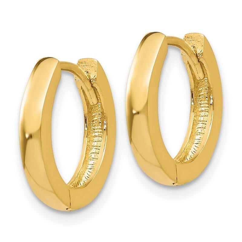 Curata 14k Yellow Gold Solid Polished 1.7x13mm Hinged Hoop Earrings