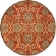 preview thumbnail 56 of 122, Patchway Handmade Classic Floral Wool Area Rug 4' Round - Rust - Round
