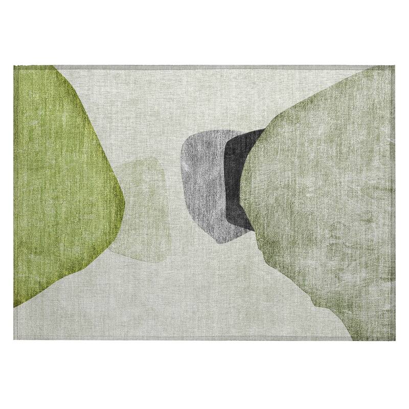 Allone Modern Art-Inspired Weather Resistant Blended Style Outdoor Rug