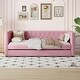 preview thumbnail 28 of 37, Velvet Tufted Daybed with Trundle, Rivet Design, Twin Size