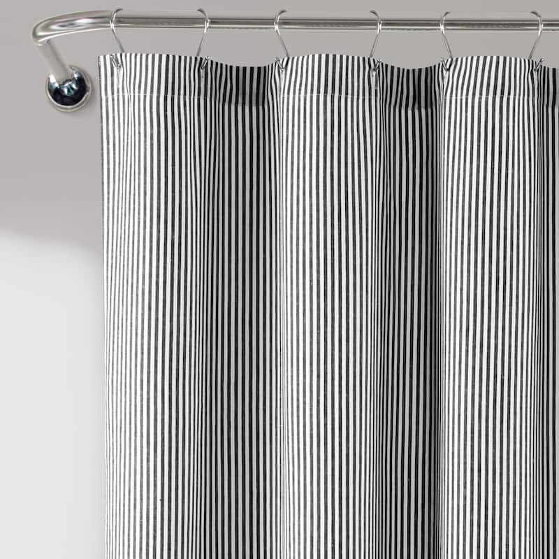 Lush Decor Farmhouse Vintage Stripe Yarn Dyed Eco-Friendly Recycled Cotton Shower Curtain