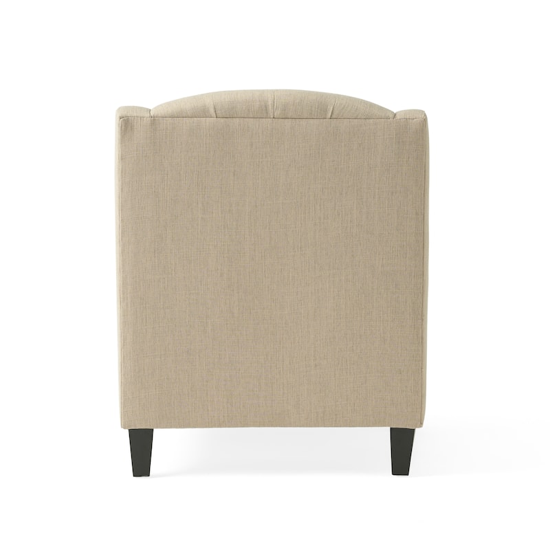 Modern 29.6" Upholstered Button Tufted Arm Chair with Ottoman Set for Living Room