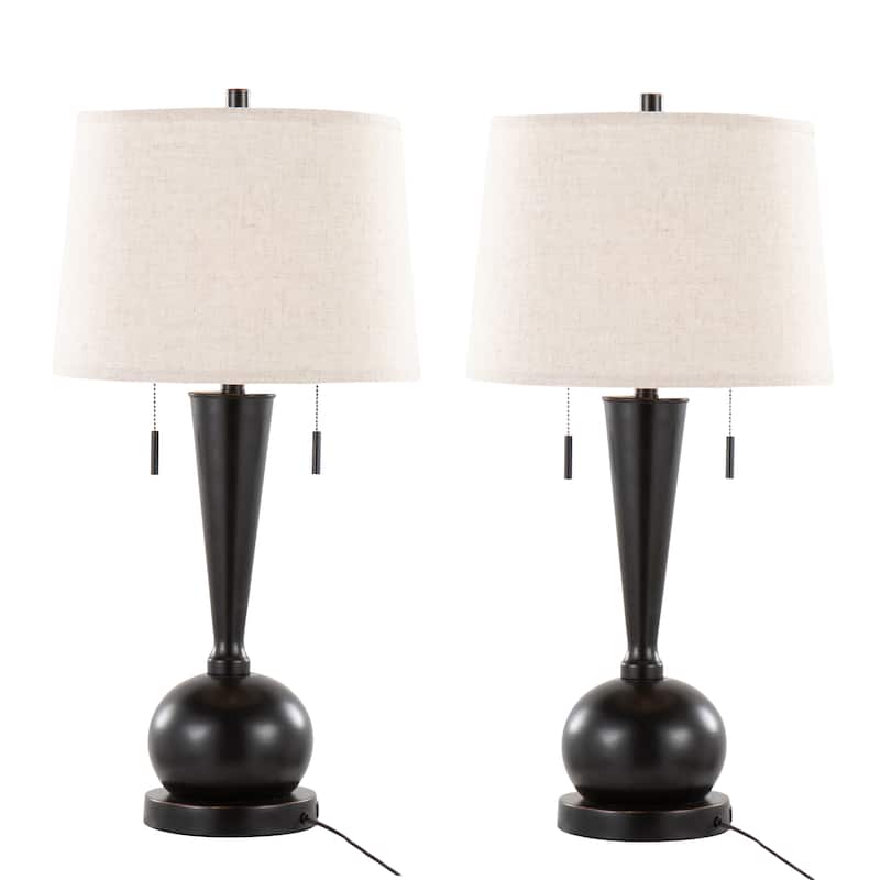Jules 30.25" Metal Table Lamp with USB Port (Set of 2)