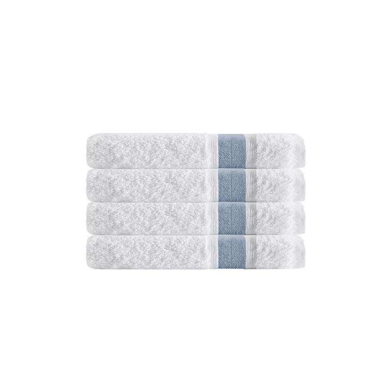 Unique Turkish Cotton 4 pcs Hand Towels - 16'x28' Hand towels - Blue