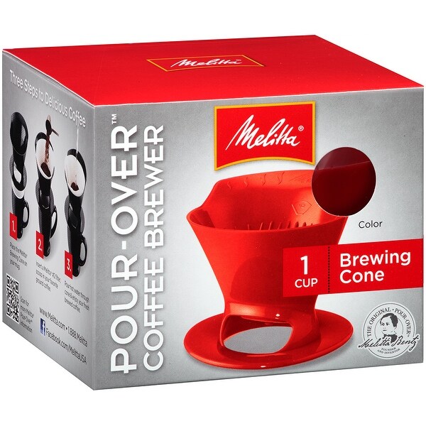 Coffee Brewer Red with Filters 